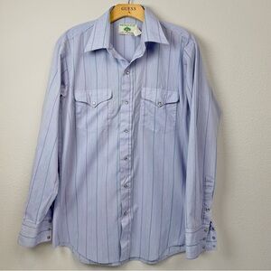 Mesquite Shirt Mens 16-35 Blue Western Pearl Snap Texas Fort Worth Rodeo Ranchb